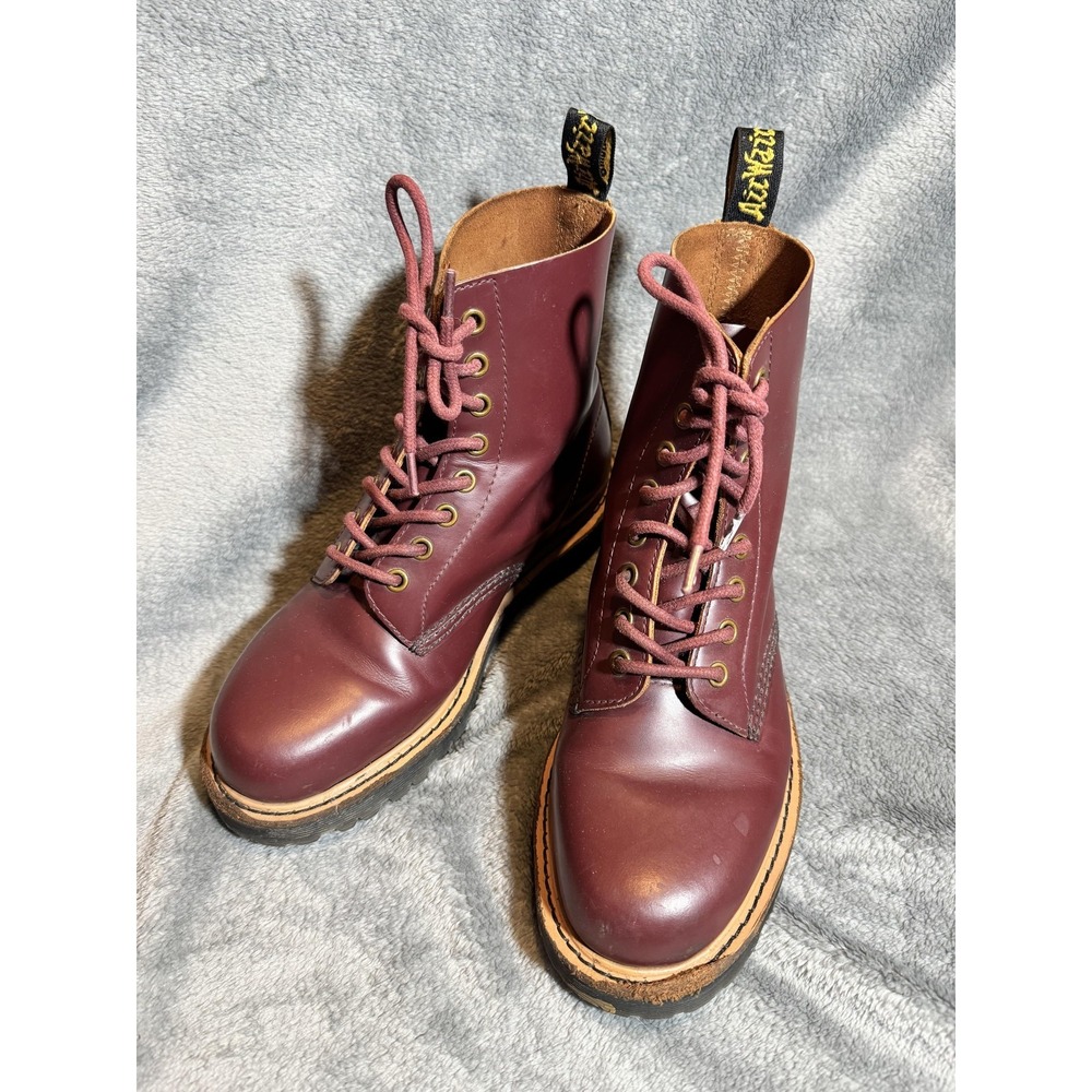 Dr. Martens Boots Womens Size 8 Red Pascal Leather Ankle Combat Lace Up